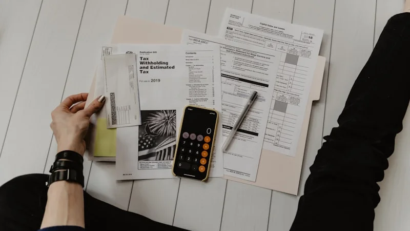 Tax documents and calculator for affiliate marketing tax planning